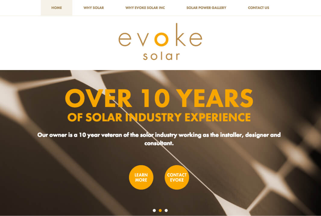 Evoke Solar Website